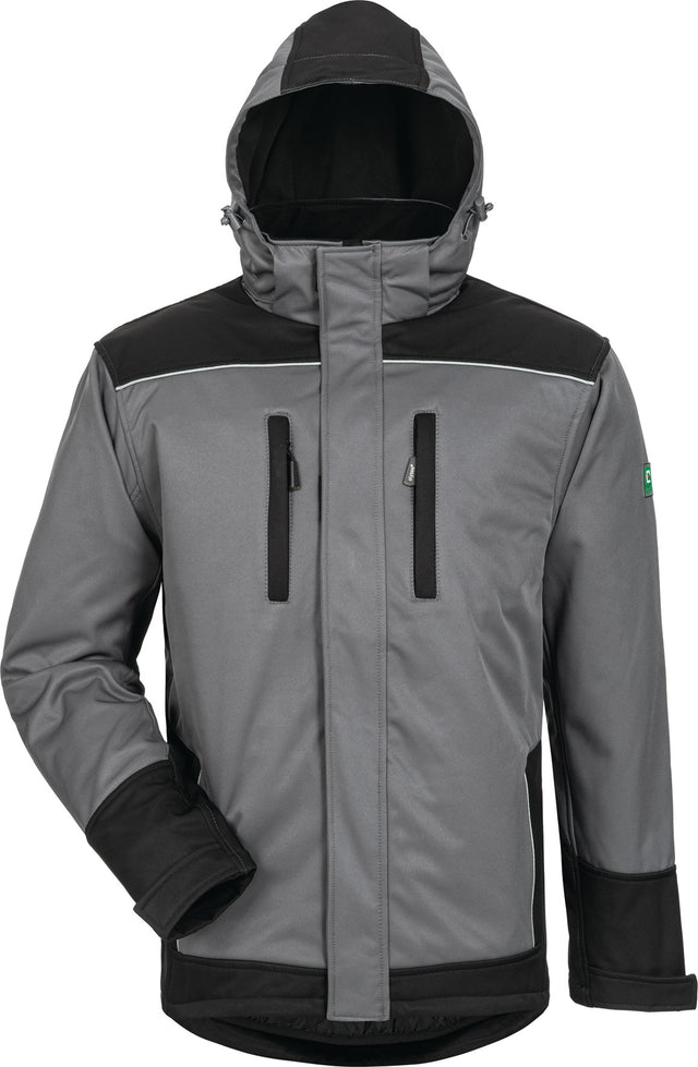 ELYSEE Wintersoftshelljacke Ajax grau/schwarz – wind- und wasserdicht, mit Stepp-Innenfutter