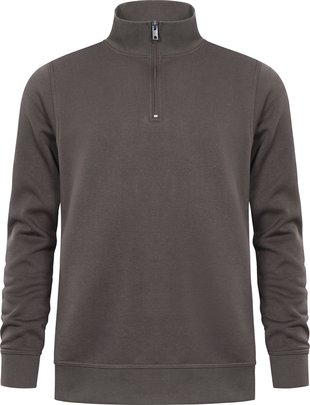 PROMODORO Sweatshirt Troyer Side Pocket charcoal Gr. M – 325 g/m², OEKO-TEX® Made In Green