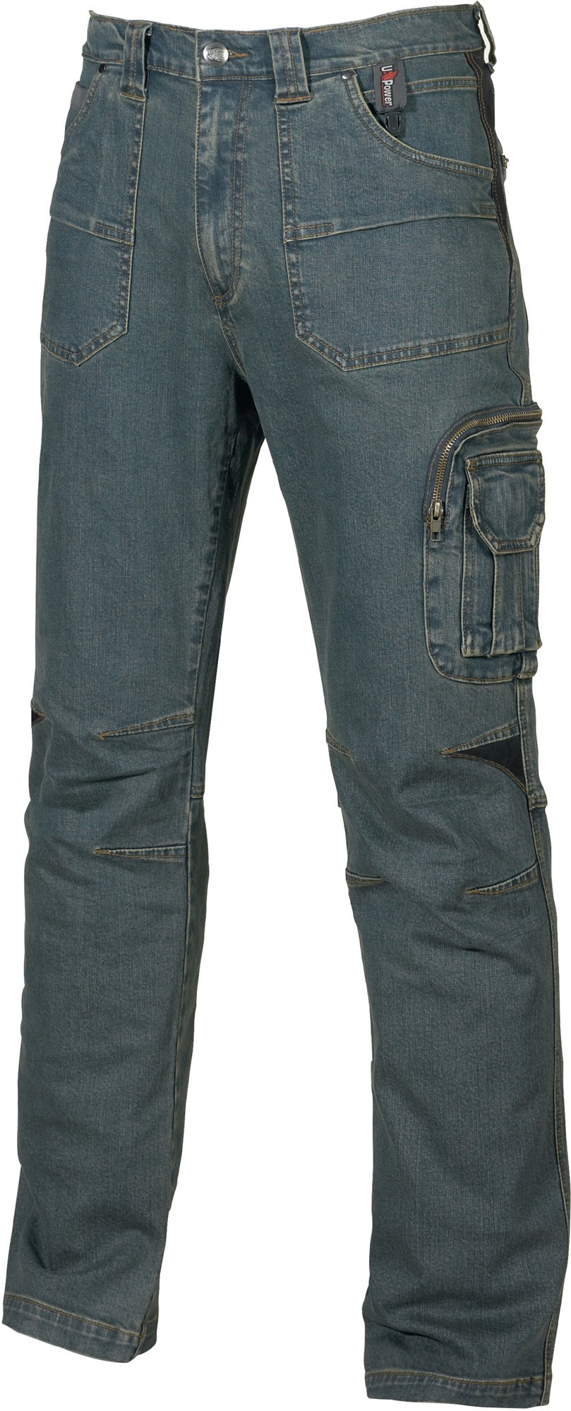 U.POWER Smart Jeanshose Traffic – Arbeitshose mit Stretch, 330 g/m², Größe 46, Blau