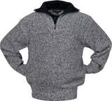 SCHEIBLER Troyer-Pullover Gr. M schwarz/weiß-meliert – schwerer, warmer Arbeitspullover mit Troyerkragen