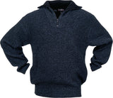 SCHEIBLER Troyer-Pullover Gr. M schwarz/weiß-meliert – schwerer, warmer Arbeitspullover mit Troyerkragen