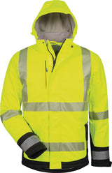 ELYSEE Warnschutz-Softshelljacke Melvin gelb/schwarz – EN ISO 20471 Kl. 3, wasserdicht & atmungsaktiv
