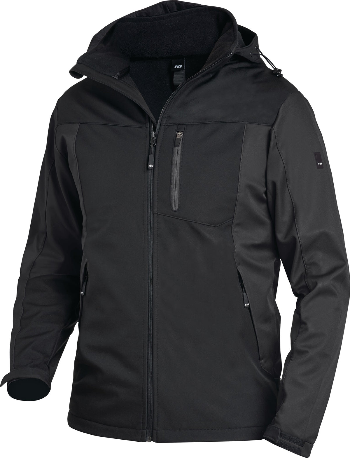 FHB Softshelljacke JANNIK Gr. M anthrazit/schwarz – wasserabweisend, winddicht, atmungsaktiv
