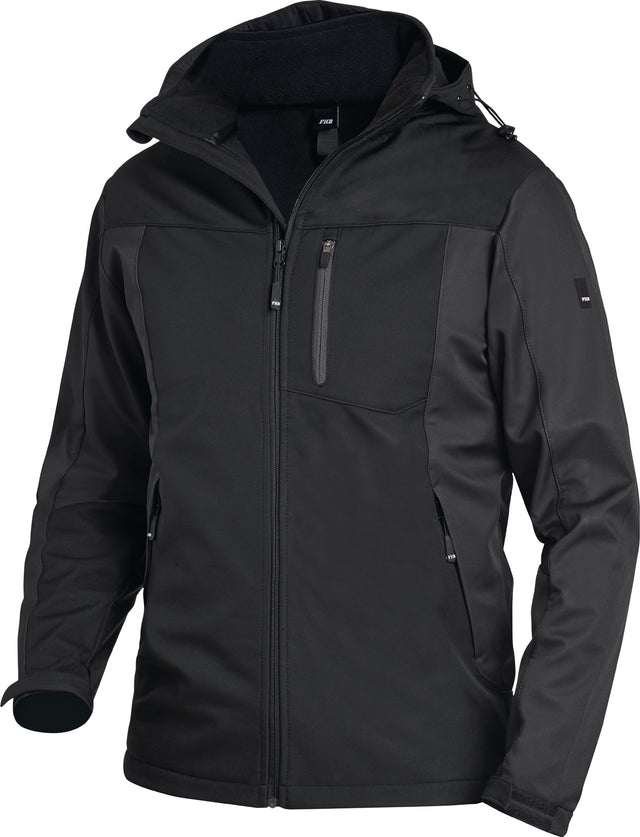 FHB Softshelljacke JANNIK Gr. M anthrazit/schwarz – wasserabweisend, winddicht, atmungsaktiv