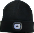 Strickmütze universal schwarz TERRAX mit Licht – doppellagig, 100% Polyacryl, Logostickerei