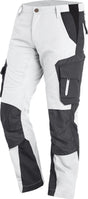 FHB Arbeitshose FLORIAN Gr.46 weiß/anthrazit – Ergonomische Berufshose mit Cordura Kniepolstertaschen