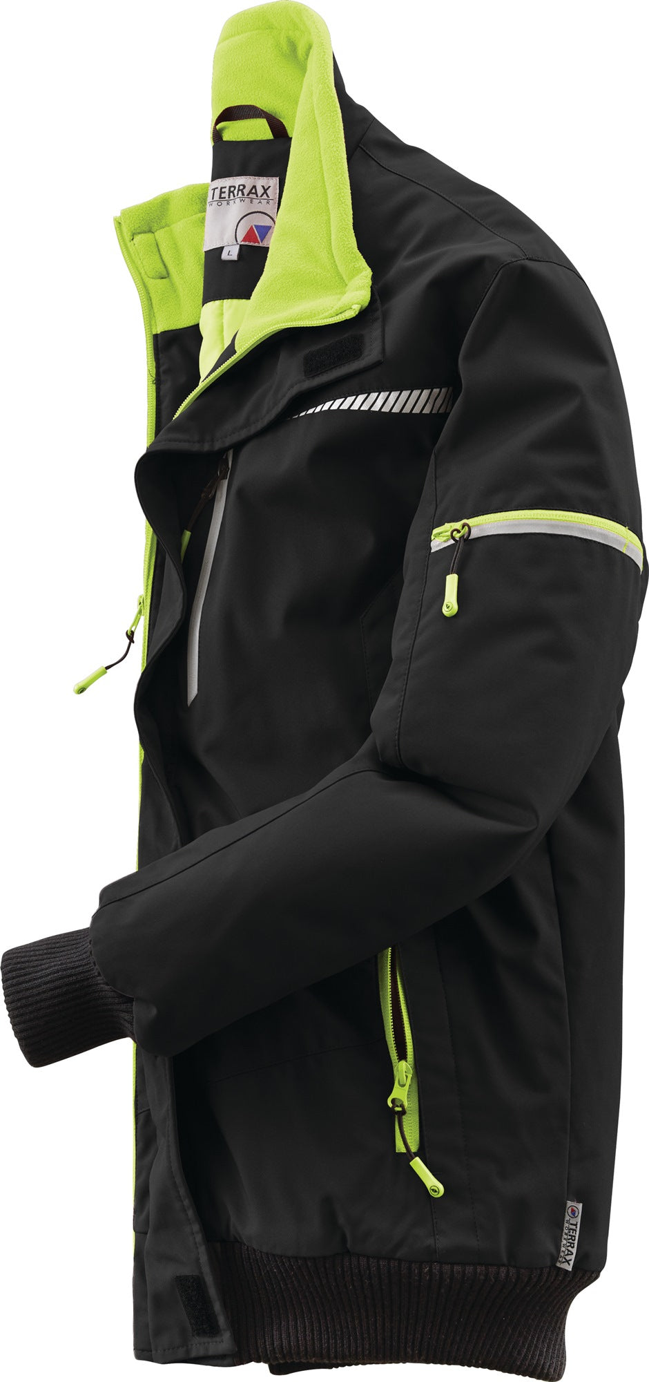 Terrax Workwear Pilotenjacke schwarz/limette – Kälteschutz mit TPU-Membran