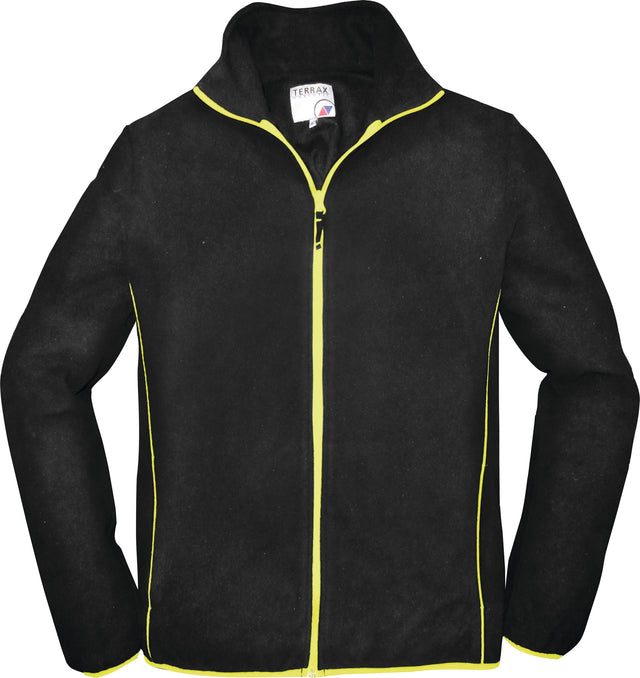 TERRAX Herren Fleecejacke Gr. M schwarz/limette – Leichte Kälteschutzjacke mit Stehkragen