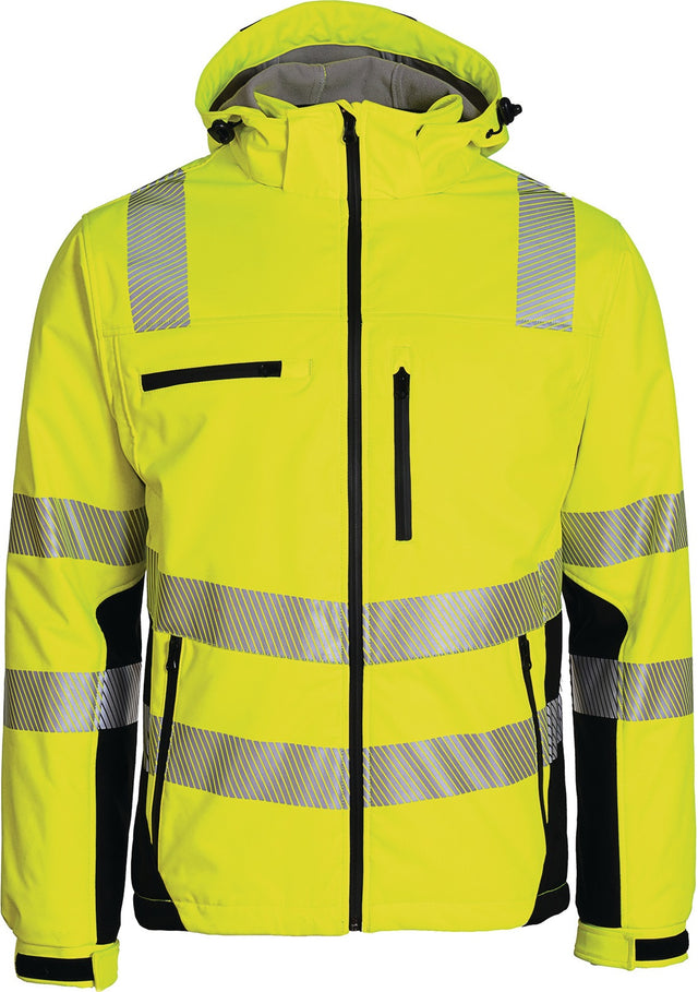 ASATEX PREVENT TRENDLINE Winter-Warnschutzsoftshelljacke gelb-schwarz Gr. M – EN ISO 20471 Kl. 2, wasserdicht, atmungsaktiv