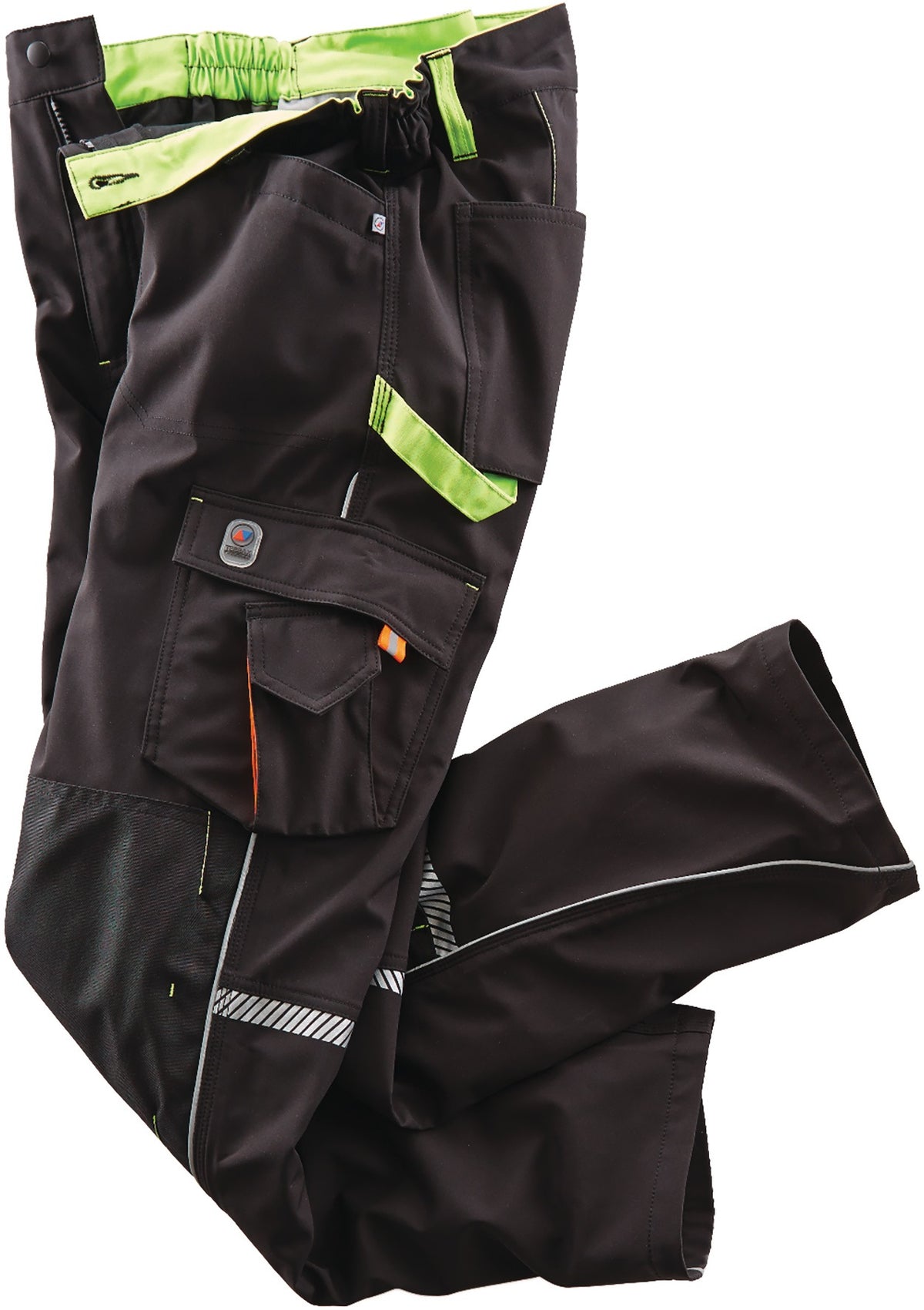 TERRAX Softshellhose Workwear schwarz/limette Gr. 48 – Bewegungsfreiheit & Reflexion