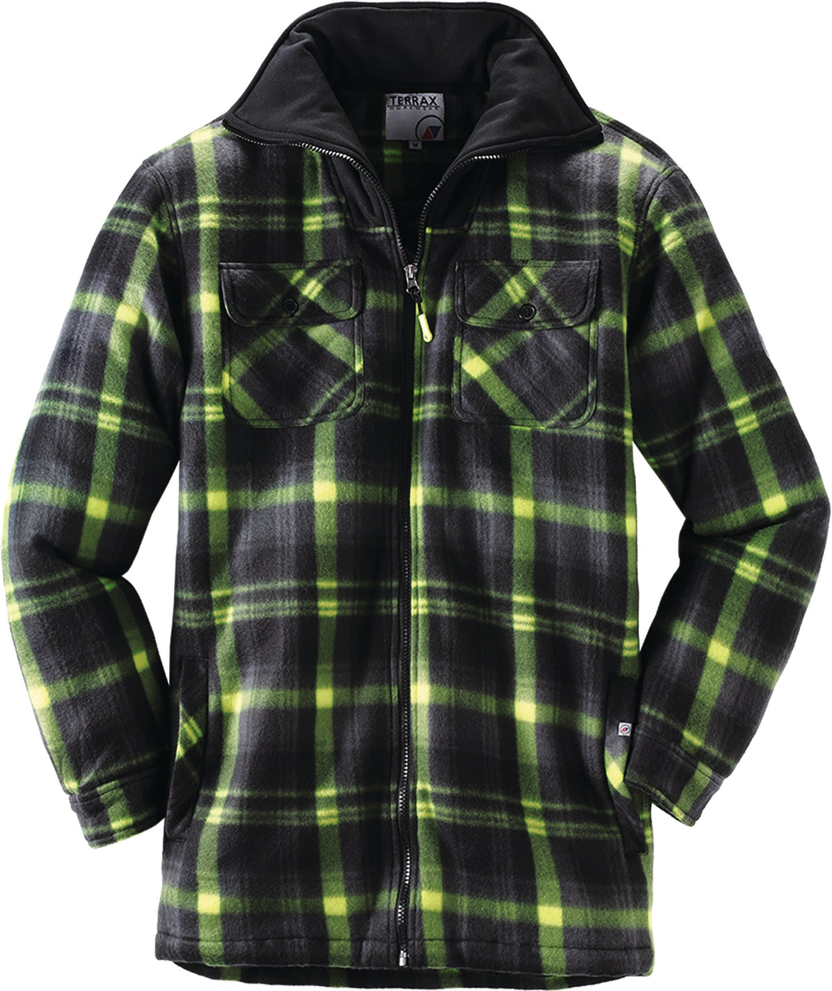 Terrax Workwear Thermohemd schwarz/limette – 100% Polyester, Größe M