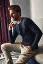 Langarm-T-Shirt Men’s Premium Gr.M navy PROMODORO – 100% Baumwolle, 180 g/m²