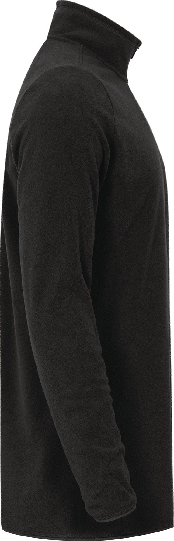 PROMODORO Fleece Troyer Herren black – Recycelter Polyester-Fleecepullover mit Stehkragen