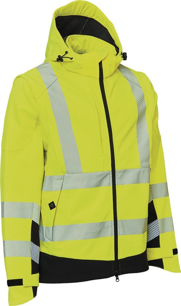 ELKA RAINWEAR Warnschutz Softshelljacke VISIBLE XTREME warngelb/schwarz, EN ISO 20471 Kl. 2, Gr. M