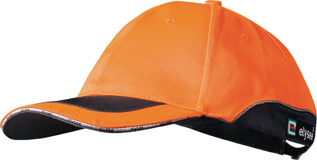 ELYSEE Kappe Roman 55-62 cm orange mit Reflexpaspel und Sandwich-Peak