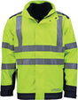 ASATEX Wetter-, Flamm- und Warnschutzjacke Gr. M gelb/blau – EN ISO 20471 Kl. 3, EN 343 3/3, herausnehmbares Fleecefutter