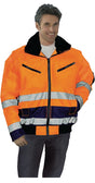 Warnschutz-Pilotenjacke Gr.M orange/marine PREVENT – EN 20471 Kl. 3, wasserdicht, abnehmbare Ärmel