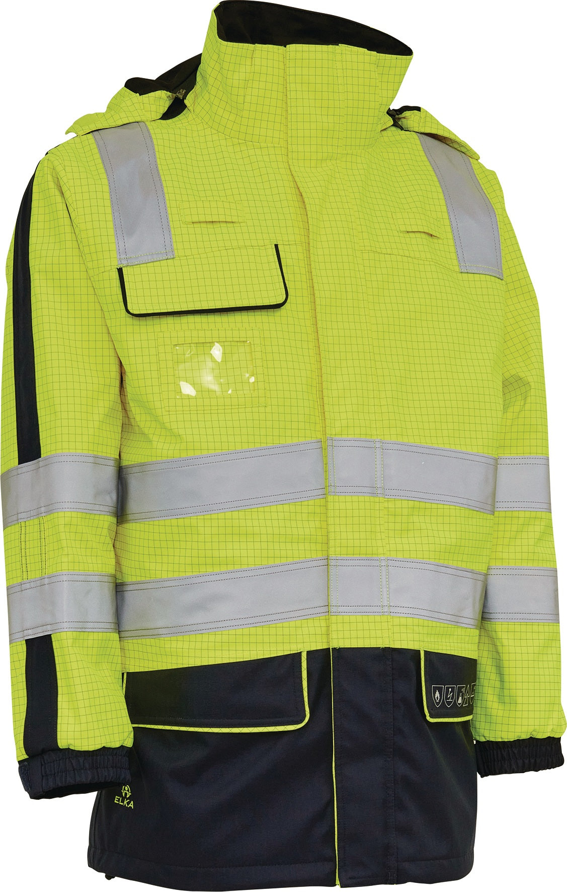 ELKA RAINWEAR Multinorm-Warnschutzparka SECURETECH gelb/marineblau Größe M – EN ISO 20471 Kl. 3