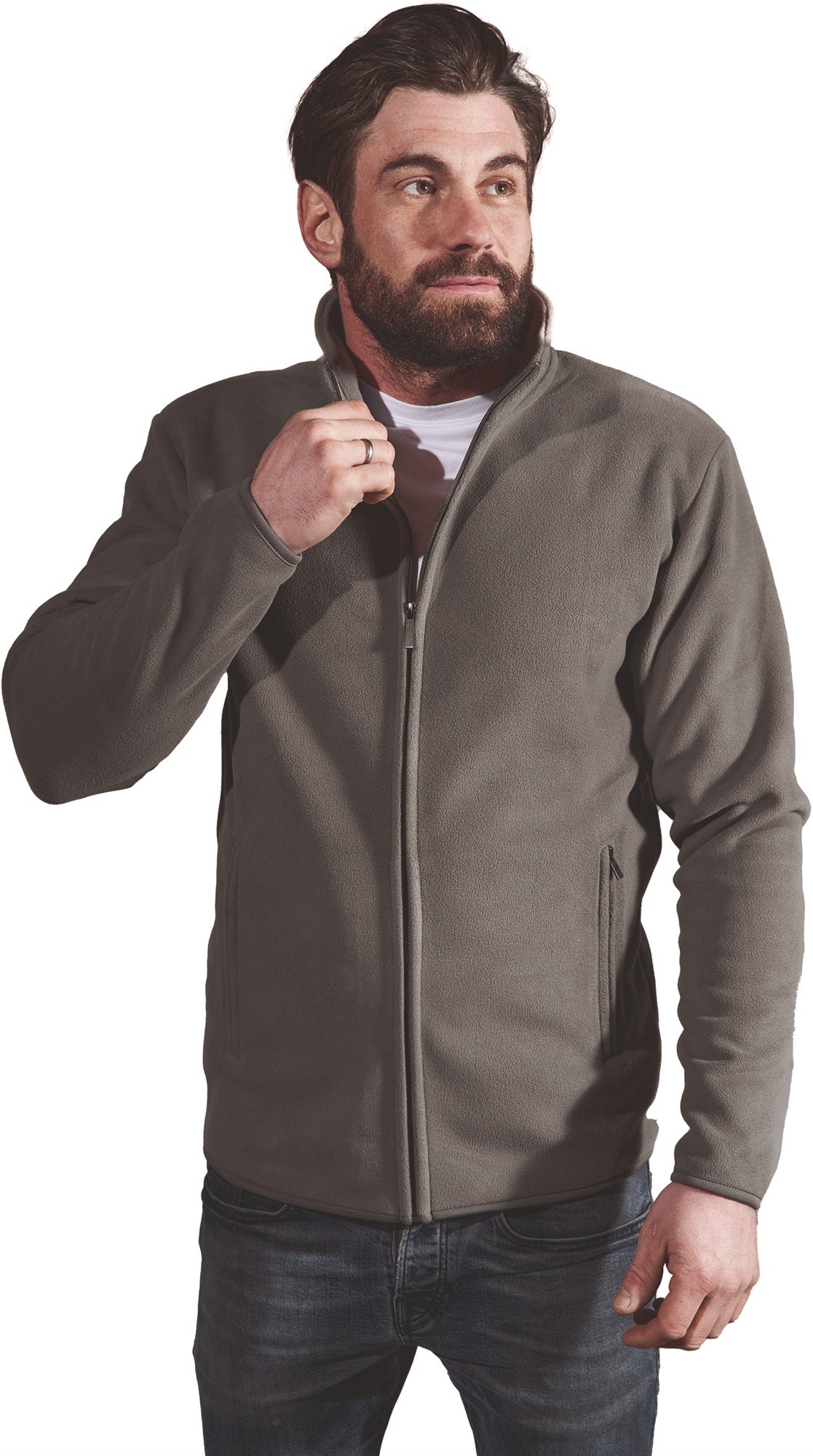 PROMODORO Herren Fleecejacke Double Fleece – 320 g/m², windabweisend, atmungsaktiv, Größe 4XL, Schwarz