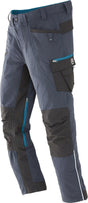 Terrax Arbeitshose Workwear anthrazit/petrol Gr. 48 – Strapazierfähig, viele Taschen, reflektierende Details