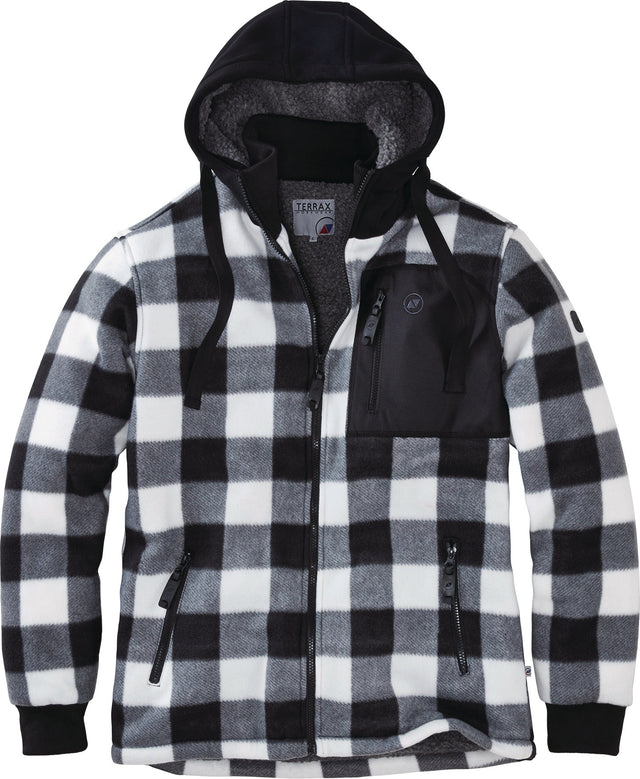 Terrax Workwear Thermohemd Herren Gr. M schwarz/weiß mit Kapuze und Stehkragen