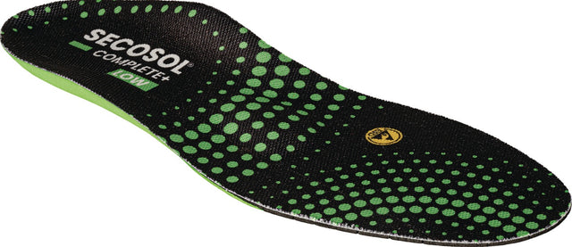 SECOSOL COMPLETE+ LOW Einlegesohle Gr.35 – Ergonomische Stabilität für Sicherheitsschuhe, schwarz/grün