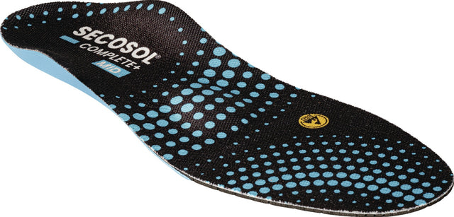 Einlegesohle SECOSOL COMPLETE+ MID Gr.35 schwarz/blau – Stabilität & Dämpfung im Sicherheitsschuh