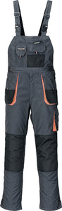 Herrenlatzhose TERRATREND Gr.48 dunkelgrau/schwarz/orange – strapazierfähig mit 10 Taschen