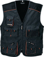 TERRATREND Weste Gr. 48 dunkelgrau/schwarz/orange – 10 Taschen, 270 g/m²