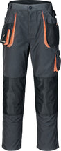 TERRATREND Herrenhose Gr. 46 dunkelgrau/schwarz/orange – strapazierfähige Berufshose mit Stretcheinsätzen