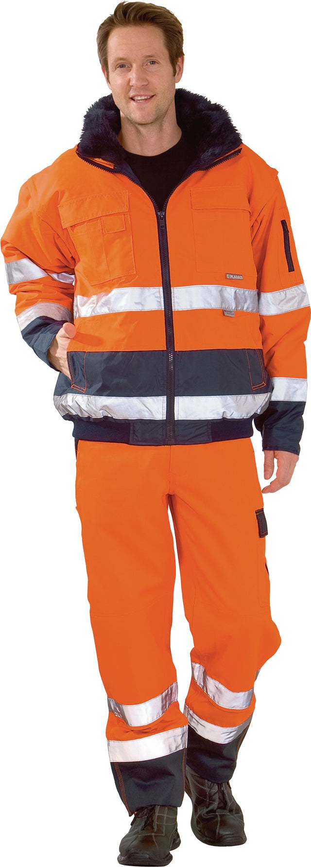 PLANAM Warnschutz-Comfortjacke Gr.M orange/marine – 3-in-1 Winterjacke, wasserdicht, EN ISO 20471 Kl. 3