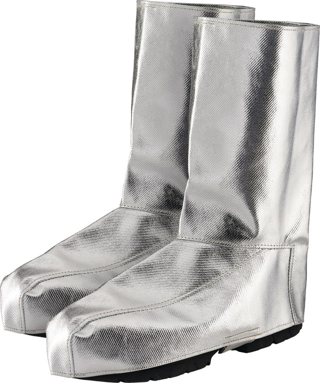 JUTEC Hitzeschutzgamaschen 36 cm silber – Aramidgewebe aluminisiert, EN ISO 11612