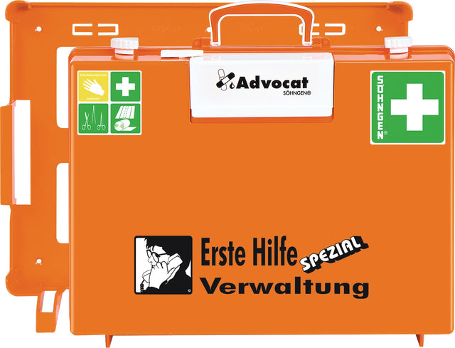 SÖHNGEN Erste Hilfe Koffer Advocat Verwaltung DIN 13157-2021 orange 400x300x150 mm