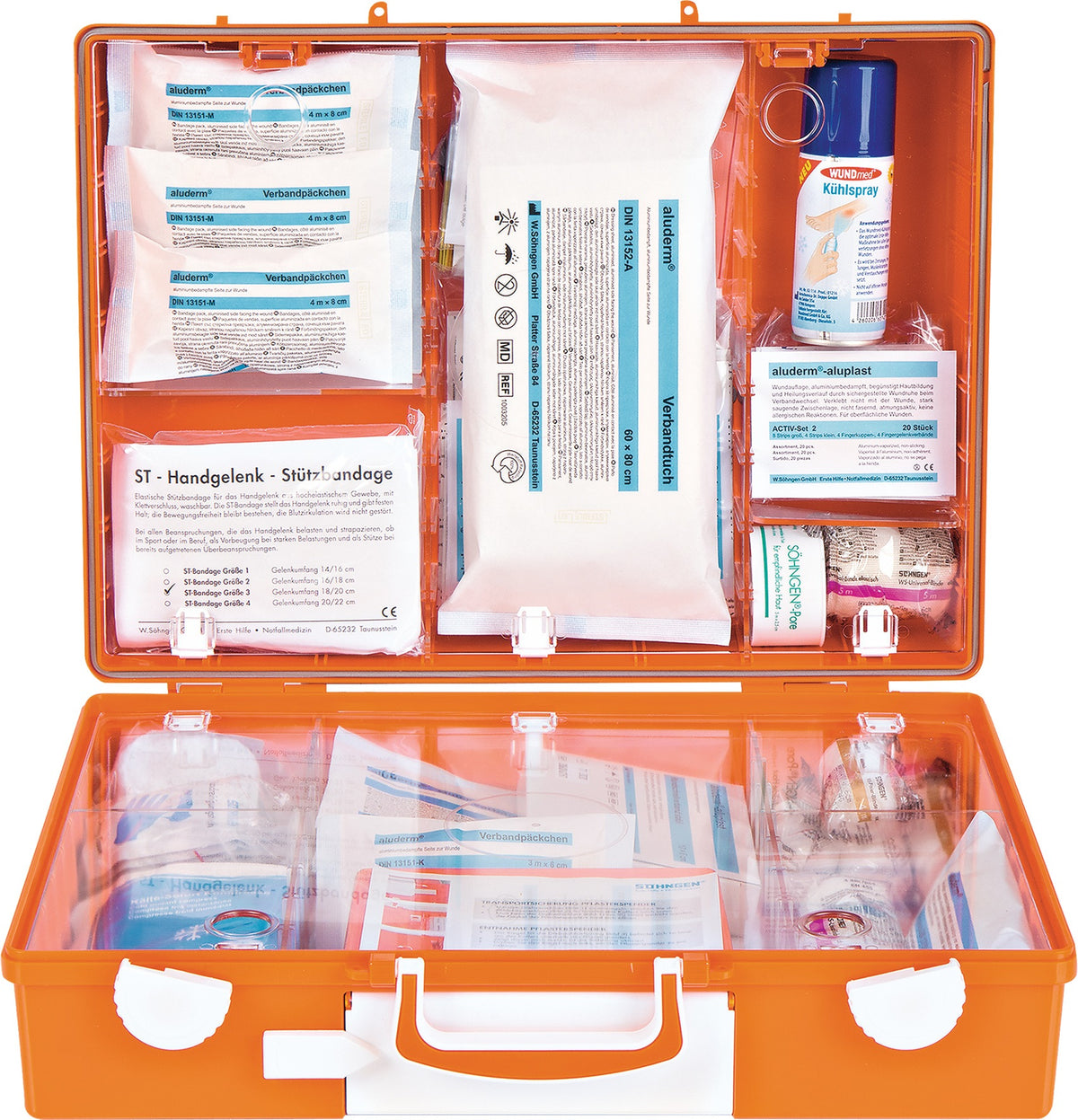 SÖHNGEN Erste Hilfe Koffer Advocat Verwaltung DIN 13157-2021 orange 400x300x150 mm