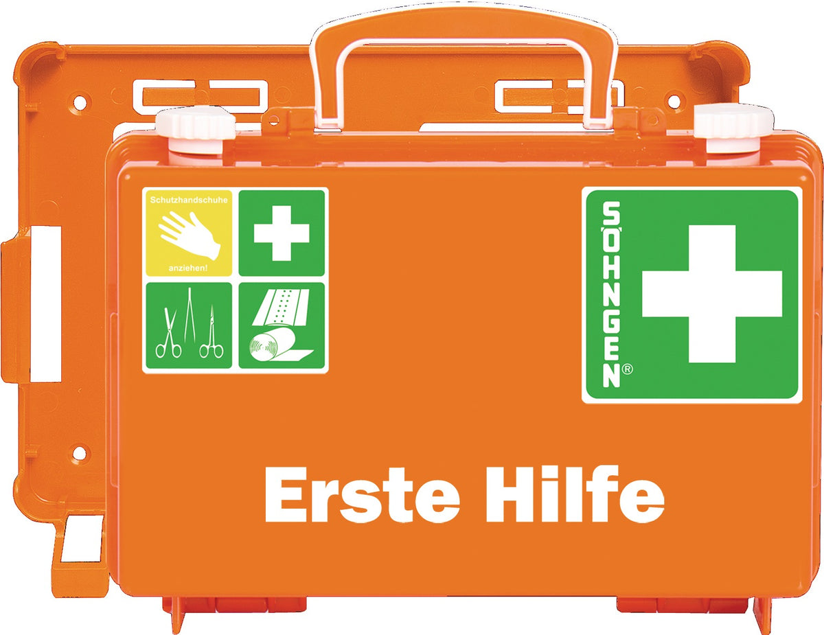 SÖHNGEN Erste Hilfe Koffer klein QUICK-CD DIN 13157-2021 orange – mobil & stationär