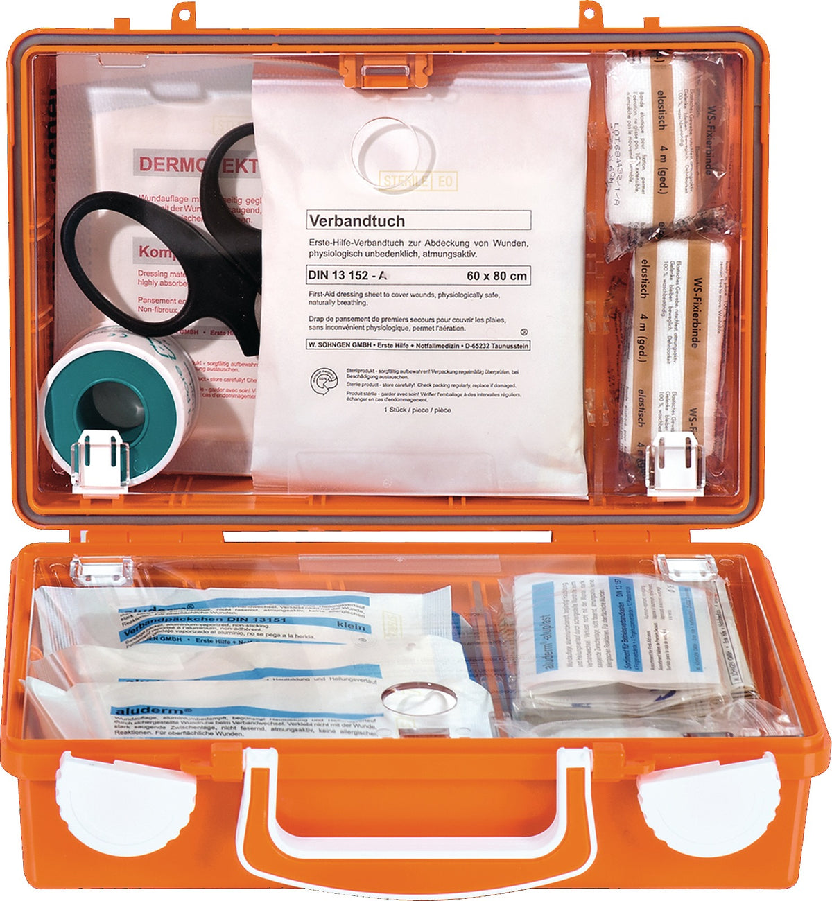 SÖHNGEN Erste Hilfe Koffer klein QUICK-CD DIN 13157-2021 orange – mobil & stationär