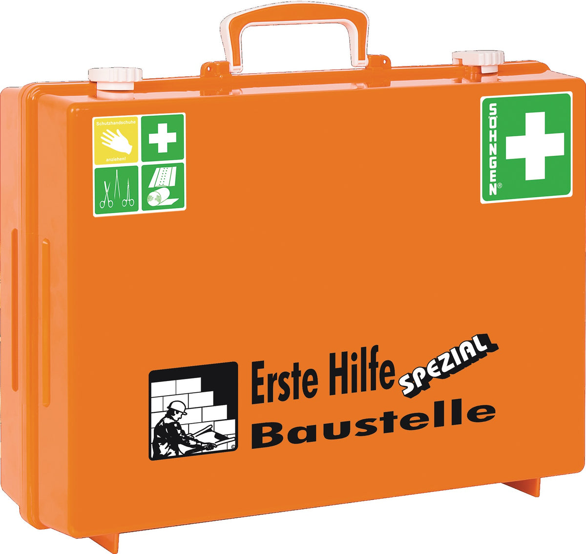 SÖHNGEN Erste Hilfe Koffer Beruf SPEZIAL Baustelle – DIN 13157-2021 mit Zusatzbefüllung, orange