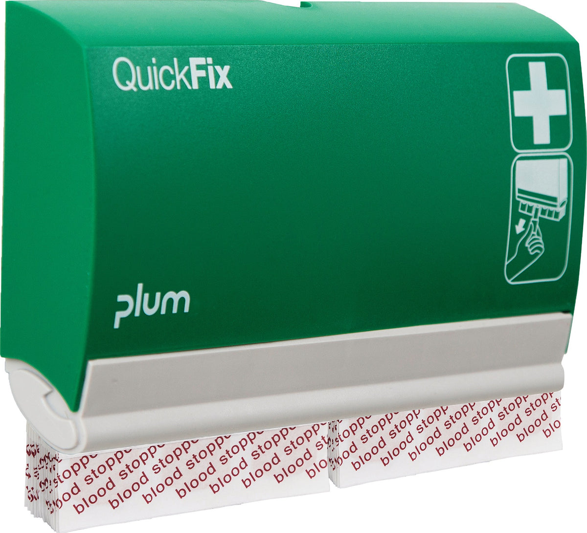 PLUM Pflasterspender QuickFix Blood Stopper – grün, inkl. 90 Blood Stopper Pflaster