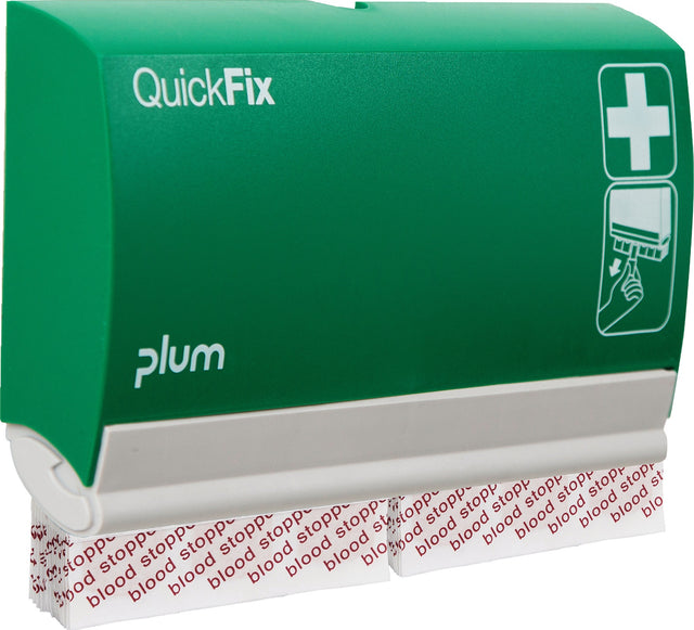 PLUM Pflasterspender QuickFix Blood Stopper – grün, inkl. 90 Blood Stopper Pflaster