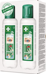 CEDERROTH Augenspülflasche 2 x 0,5 l – DIN EN 15154-4, sterile isotonische Spüllösung