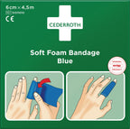 Rolle 6 cm x 4,5 m / selbsthaftend elastisch, blau / 4,5 cm