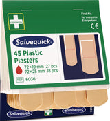 SALVEQUICK Pflasterstrips elastisch – 6 Nachfüllpackungen à 40 Stück für alle Salvequick Spender