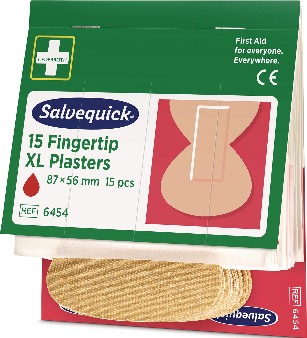 Salvequick Pflasterstrips elastisch – 6 Nachfüllpackungen à 15 Stück für Pflasterspender