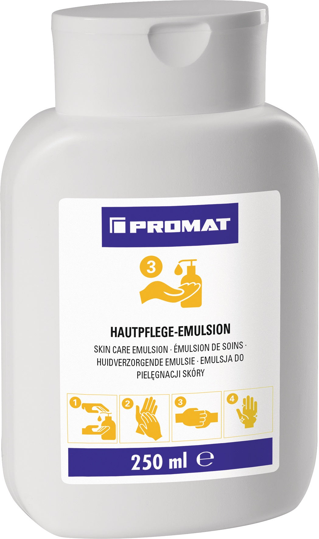 PROMAT Hautpflege-Emulsion 250 ml – silikonfrei, leicht parfümiert, für Hände, Gesicht & Körper