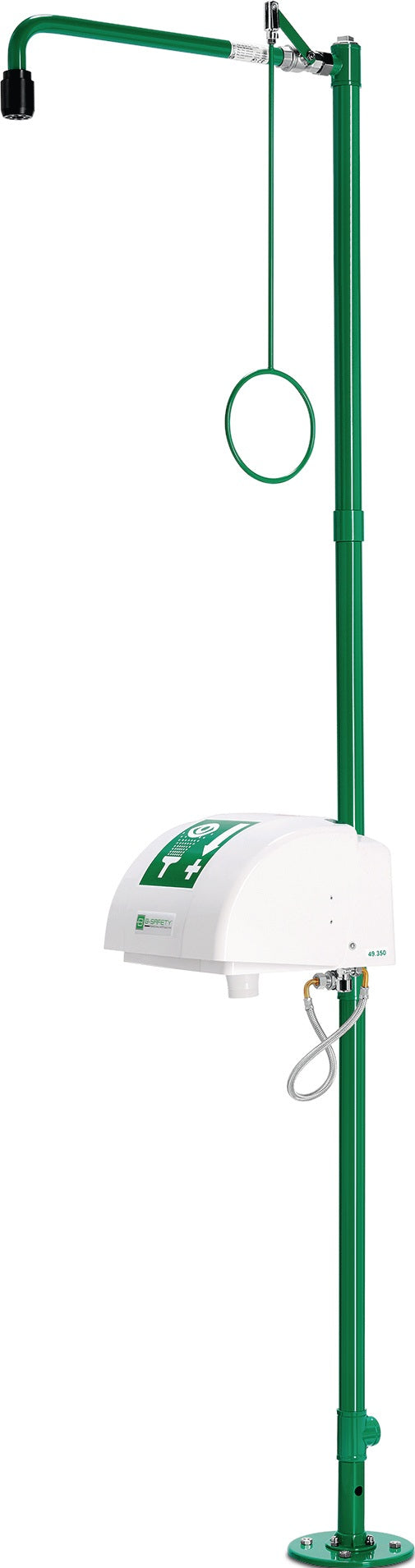 B-SAFETY Notdusche ClassicLine mit zwei Brauseköpfen – Bodenmontage, 1/4 IG Anschluss, DIN 15154