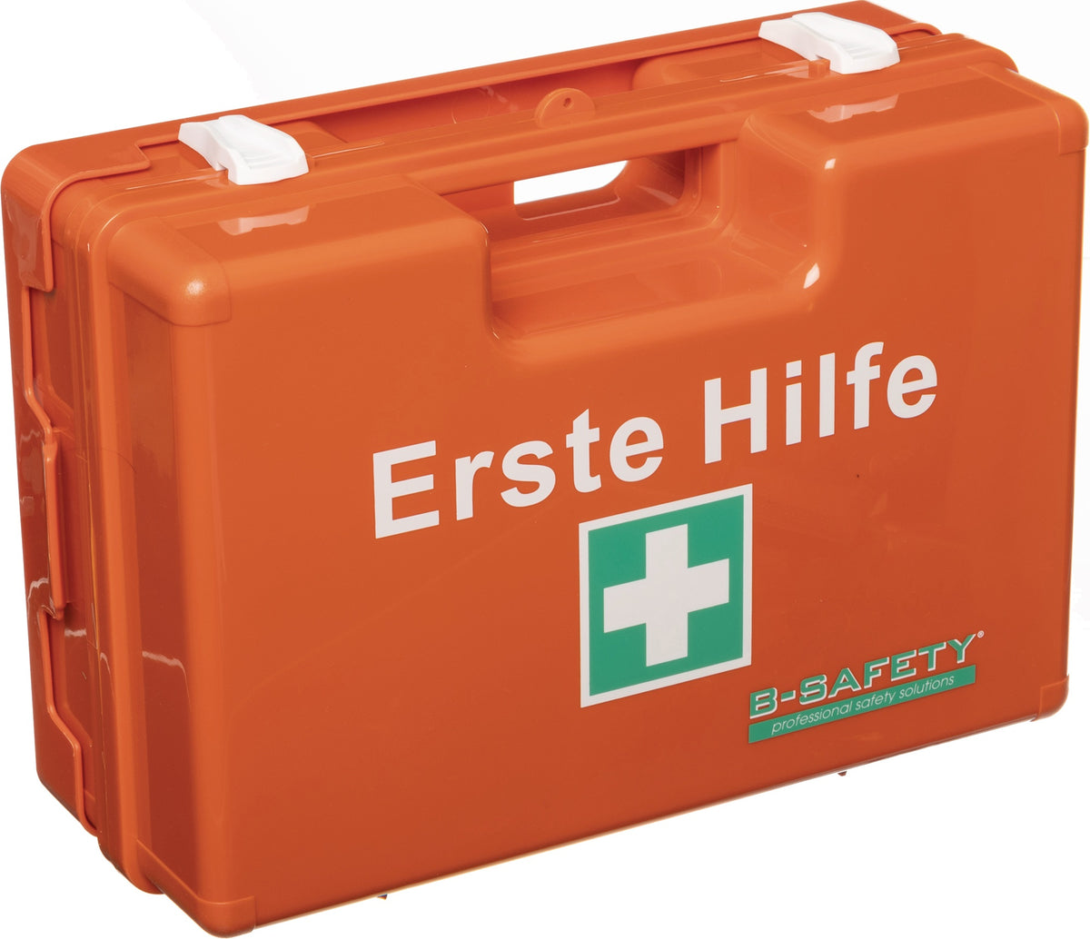 Erste Hilfe Koffer DIN 13157-2021 von B-SAFETY – Schlagfest, orange, 310x210x130 mm