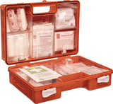 Erste Hilfe Koffer DIN 13157-2021 von B-SAFETY – Schlagfest, orange, 310x210x130 mm