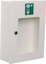 B-SAFETY Augenspülschrank leer – Stahlblech weiß, mit Sichtfenster, 355 mm