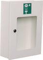 B-SAFETY Augenspülschrank leer – Stahlblech weiß, mit Sichtfenster, 355 mm