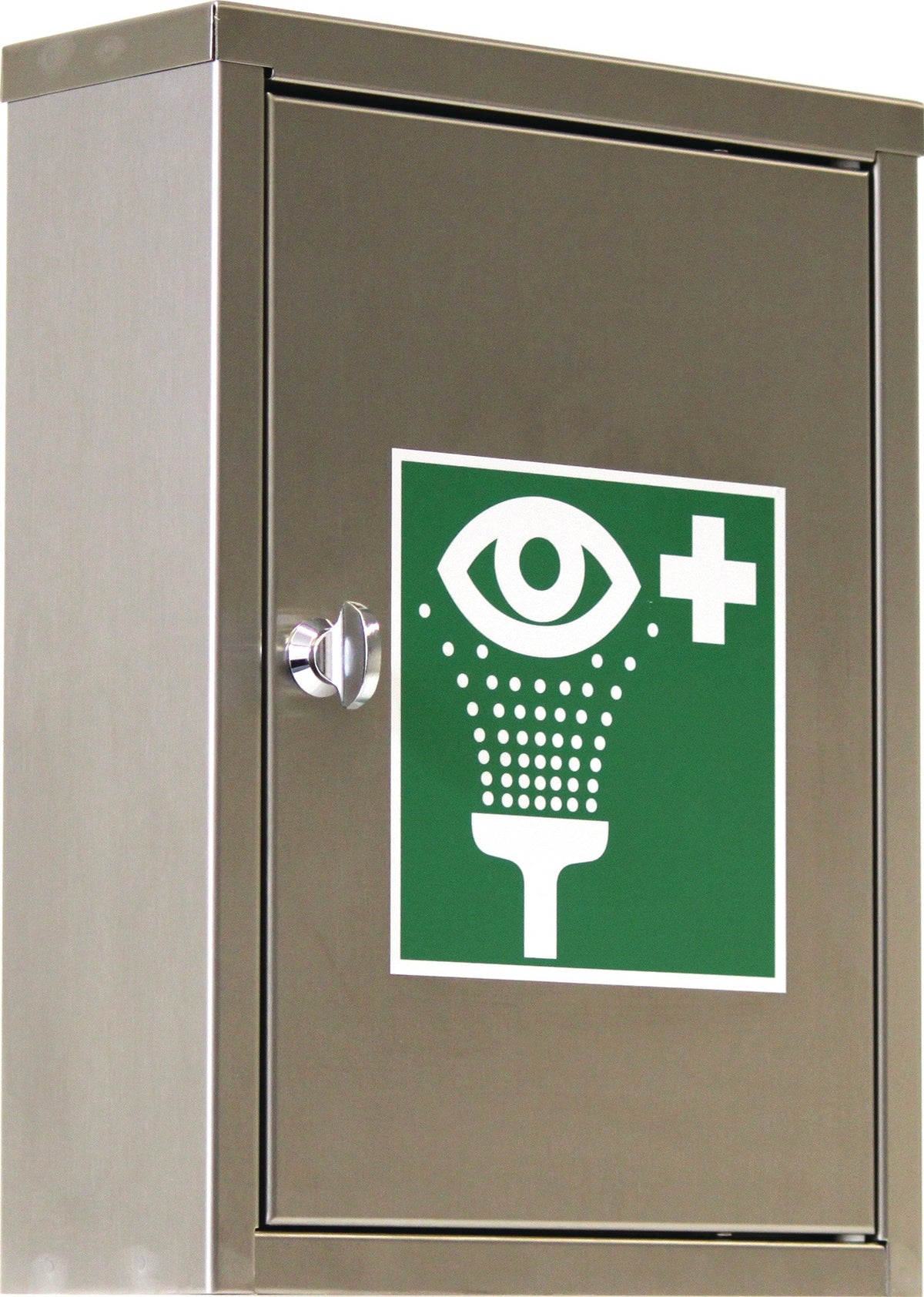 B-SAFETY Augenspülschrank leer – Stahlblech weiß, mit Sichtfenster, 355 mm